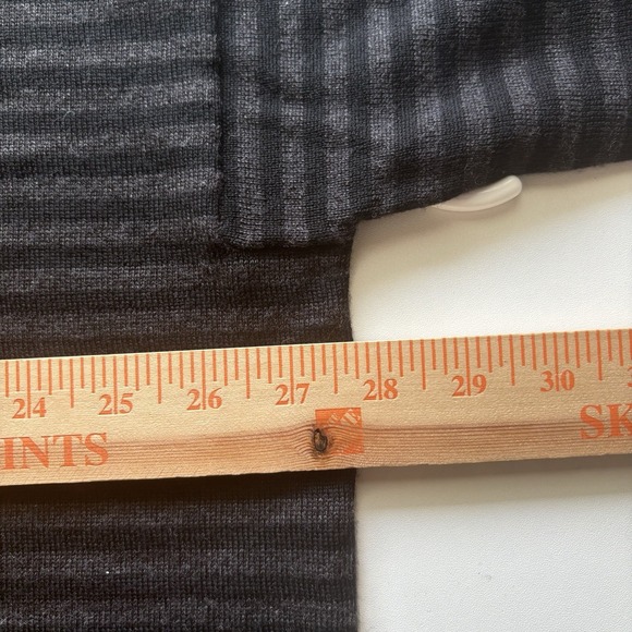 Eileen Fisher Wool Sweater Jumper Womens S/M Gray Stripe Short Sleeve Boxy - Picture 9 of 10